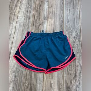 Blue and pink Nike shorts
